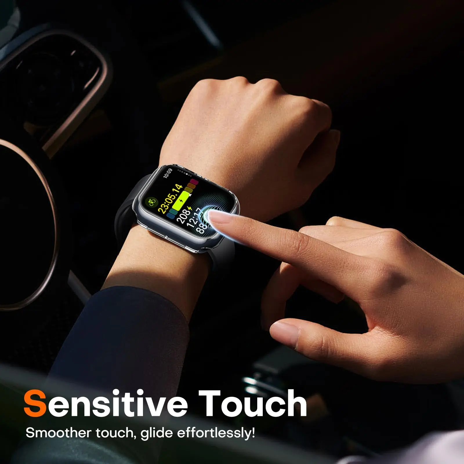 Premium 2-Pack Tempered Glass Screen Protector Cover for Smartwatch - Transparent