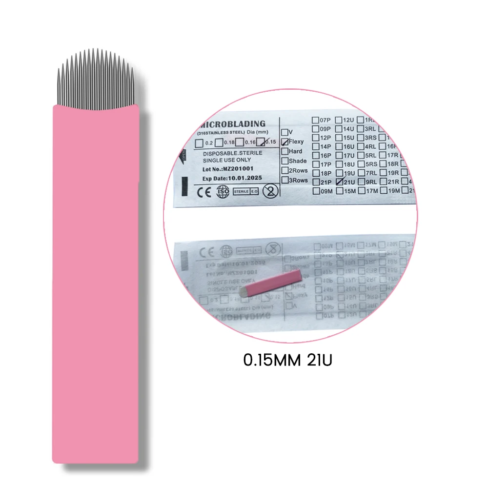 Nano Microblading Needles 0.15MM Tattoo Eyebrow Blades Microblade Embroidery Agulha Nanoneedles For 3D Hair Strokes 50PCS