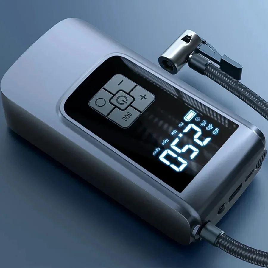 Smart Air Compressor LED Light 7.4/12V Car Tire Inflator 150PSI Portable Tyre Inflator Cordless Tire Pump for Motorcycle