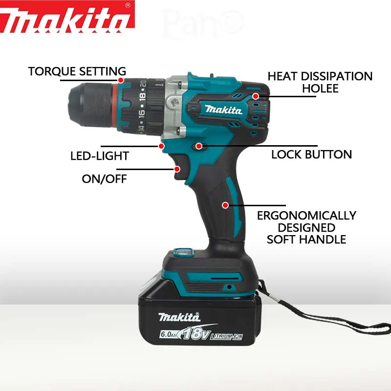 Makita DDF487 Brushless lithium electric driver electromechanical drill screwdriver 13mm 6
