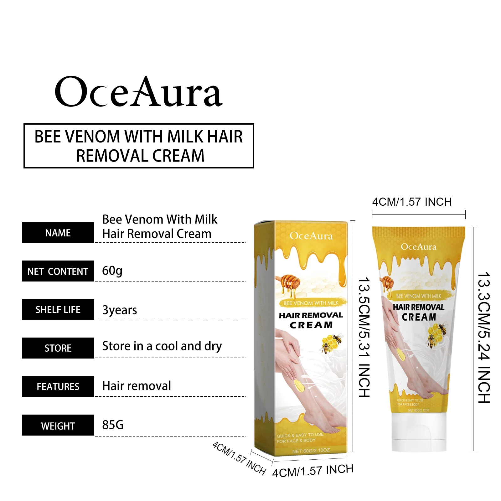 Crema depilatoria al veleno d'api delicata nutriente corpo gambe_voghion.com