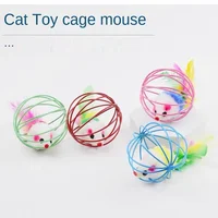 1pc Cat Toy Stick Feather Wand With Bell Mouse Cage Toys Plastic Artificial Colorful Cat Teaser Toy Pet Supplies Cat Accessories 2