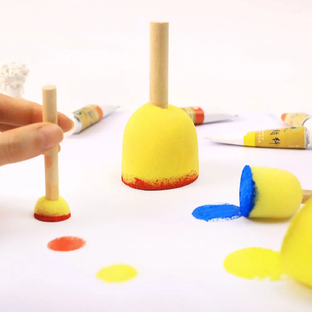 28Pcs 어린이 스폰지 브러쉬 그림 도구 크리 에이 티브 DIY 낙서 스폰지 스탬퍼 드로잉 용품 드로잉 스탬프 그림 도구