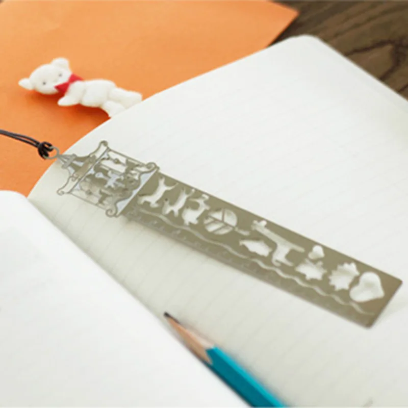 Metal Bookmark Bookmarks Stationery Supplies Delicate Cutout Ultra-thin Tape Ruler Brief Book Marker for Books