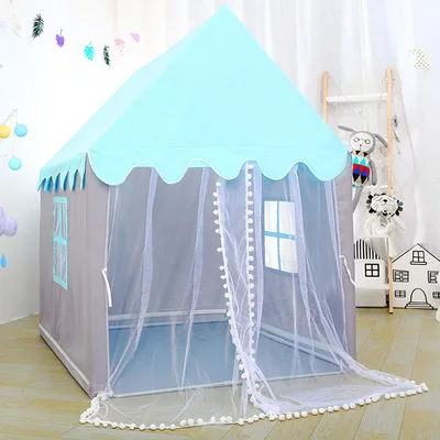 Large  Children Toy Tent 1.35M Wigwam Folding Kids Tents Tipi Baby Play House Girls Pink Princess Castle Child Room Decor 4