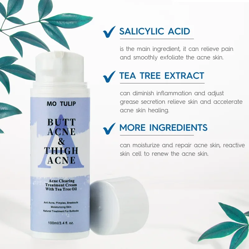 Butt Acne Cream Tea Tree Oil Remove Hip Thigh Acne Moisturizes Smooth Skin Lift Brightening Buttocks Pimples Body Care Cream 2