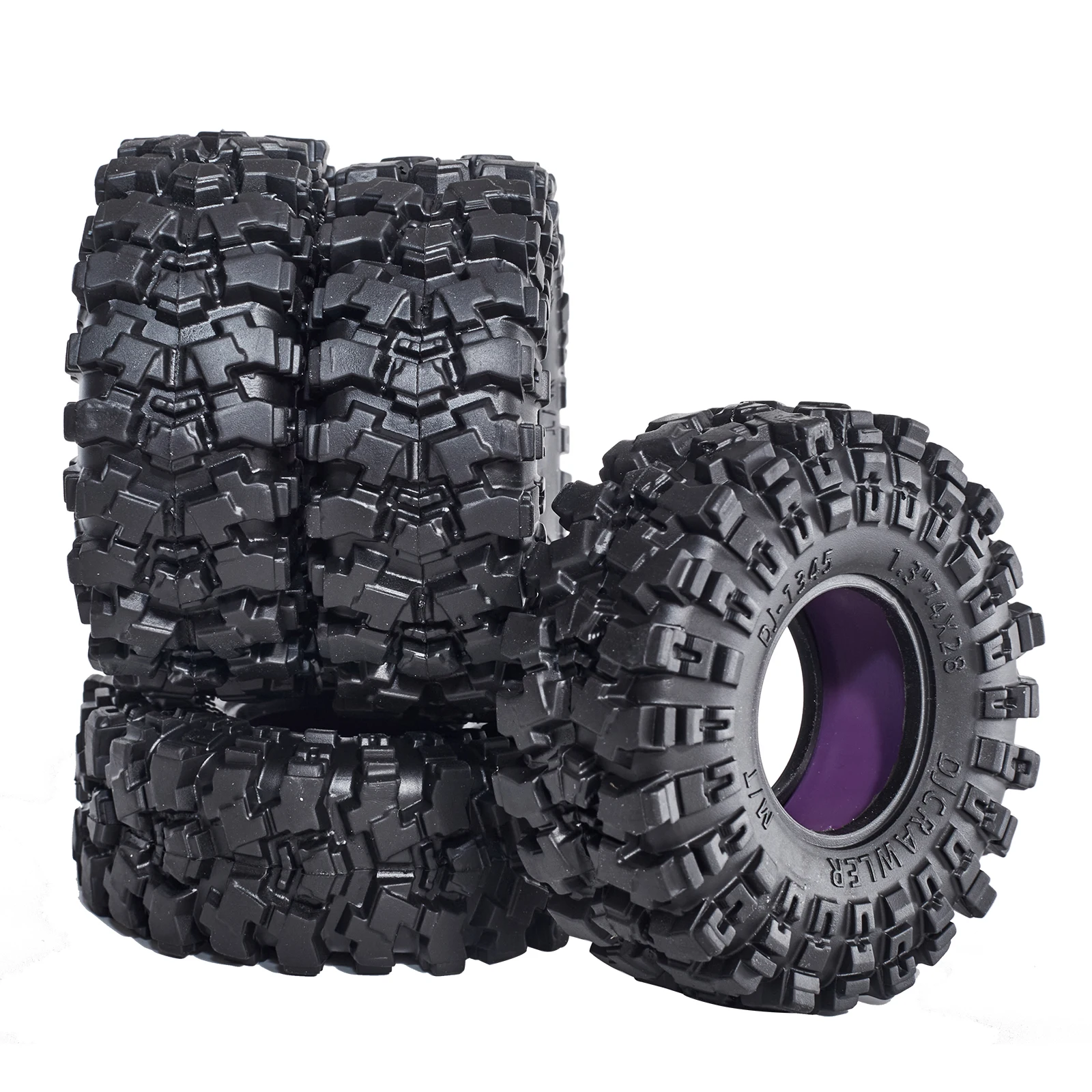 슈퍼 1.3 인치 대형 소프트 타이어, TRX4M 1/18 1/24 축 SCX24 AX24 FCX24 용 머디 스와프 타이어, 실리콘 인서트 포함, 74*28mm