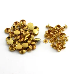 Bulk Pack of Metal Single Cap Rivets for Leather Craft and Accessories - Versatile Decorative Fasteners (Gold)