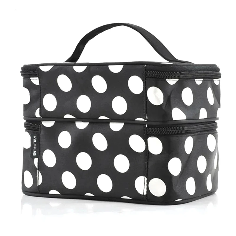 Large Capacity Cosmetic Bag Double Layer Zipper Women Makeup Bags Portable Travel Toiletries Organizer 6