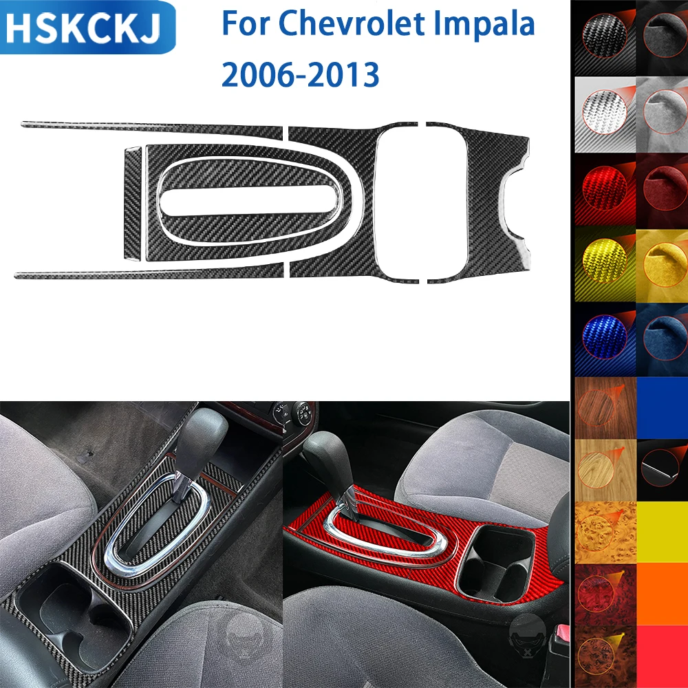 

7Pcs Carbon Fiber For Chevrolet Impala 2006-2013 Accessories Car Interior Center Console Gear Shift Panel Trim Sticker