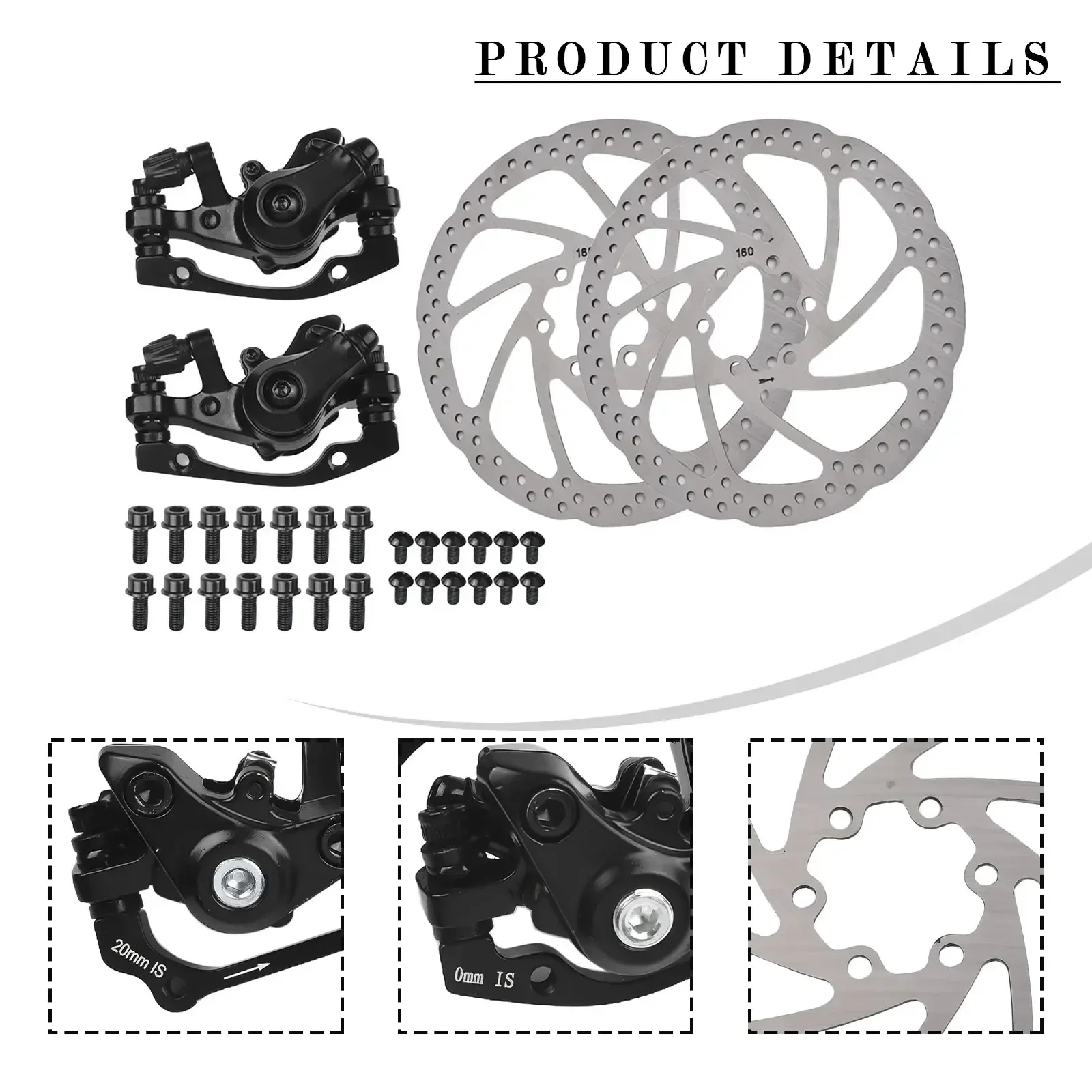 자전거 디스크 브레이크 알루미늄 합금 F160 R160 F160-R140 산악 도로 MTB 자전거 기계식 캘리퍼스 디스크 전면/후면 브레이크 부품