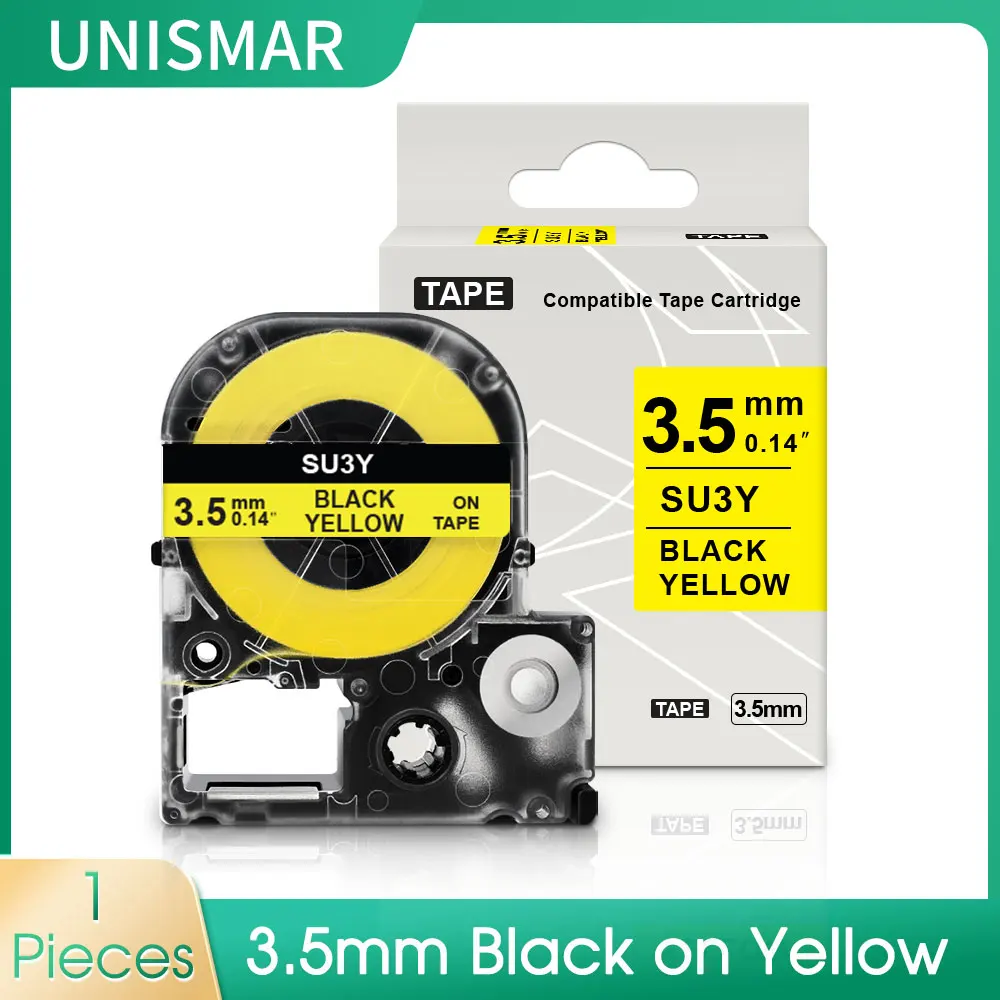 엡손 열 수축 튜브에 대 한 1pcs Φ3.5mm 레이블 테이프 SU3Y 엡 손 labelworks에 대 한 노란색 호환 LW-300 400 700 Labeller