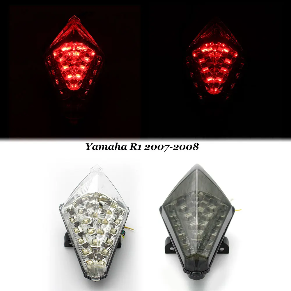 For Yamaha YZF R1 2007-2008 Rear Tail Light Brake Turn Signals Lntegrated  LED Light Motorcycle Accessories Motorcycle light