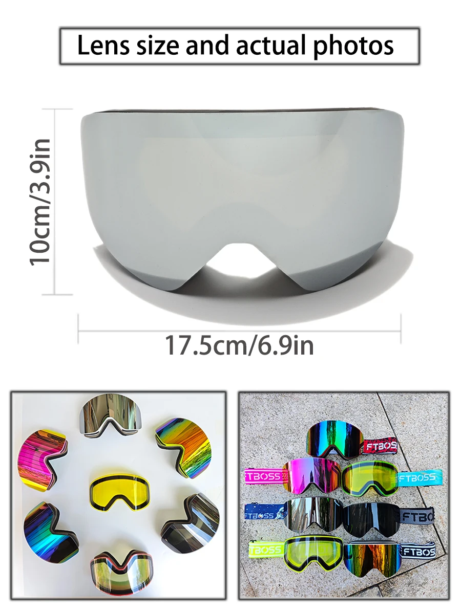 Ski Goggles Magnetic Suction Glasses Double-Layer Anti Fog Winter All Day Skiing Glasses Alpine Skiing Goggles Men's Glasses 6