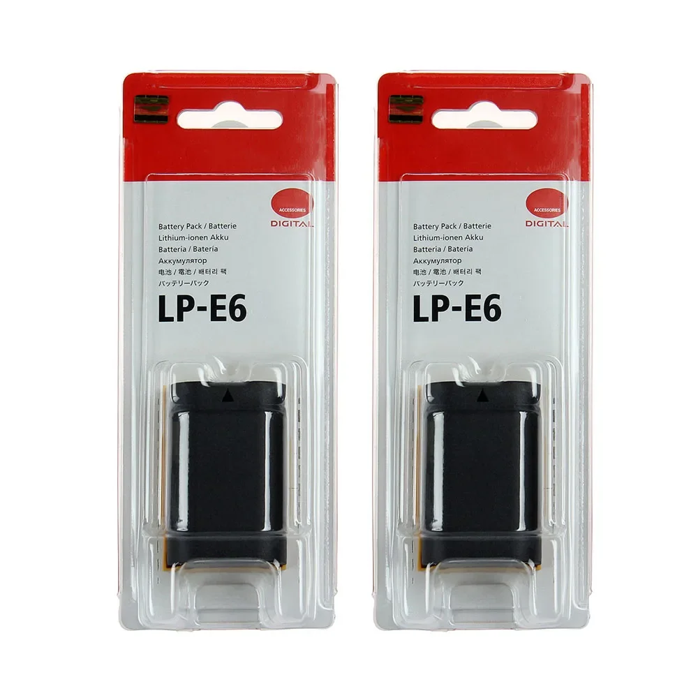 2 Pieces LP-E6 With Packing Box