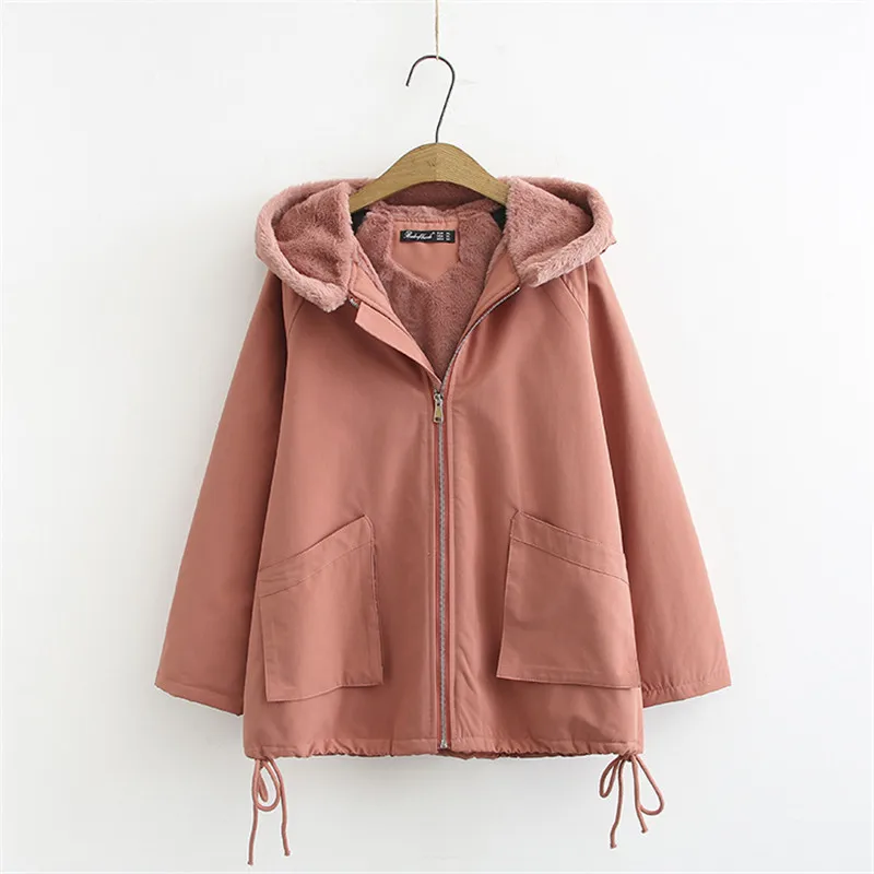 

Winter Windproof Warm Parka Women Rabbit Fur Liner Hooded Coat Female Cotton Padded Jacket Short Outerwear Women Clothing 4XL