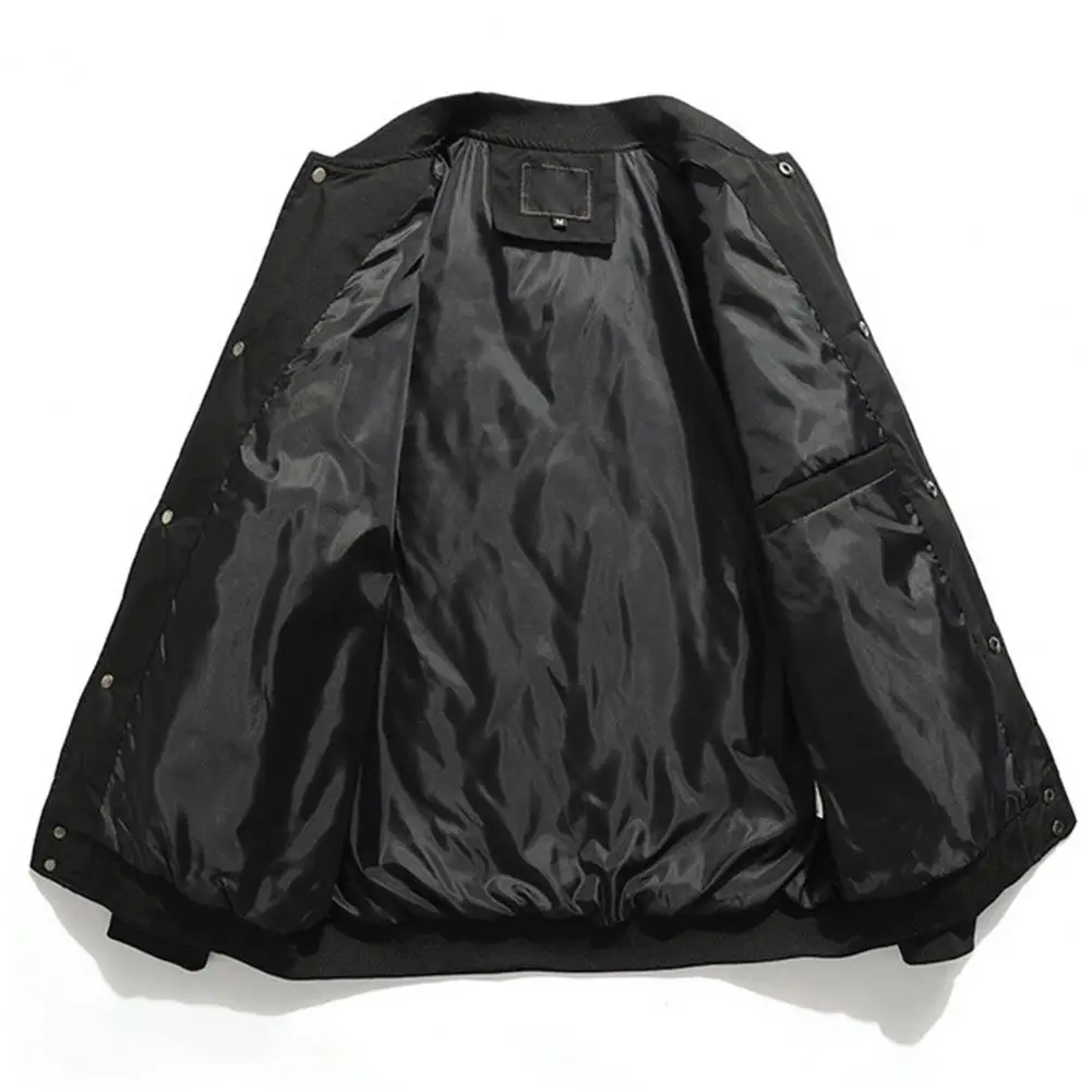 

Keep Warm Temperament Loose Fit Pockets Baseball Coat for Daily Wear