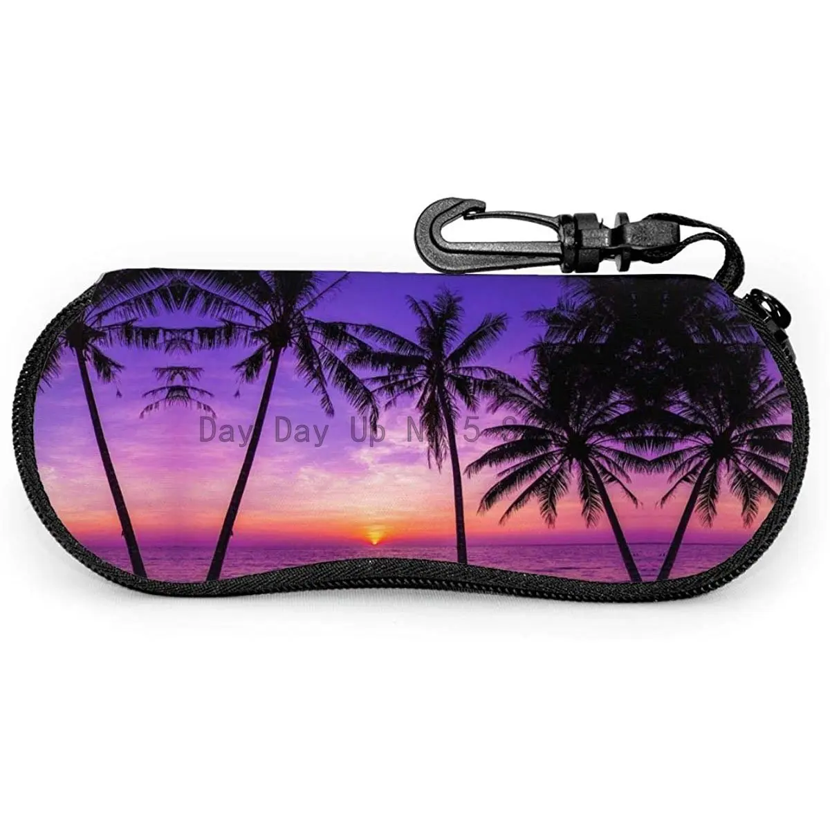 

Sunglasses Soft Case Hawaiian Palm Tree Ocean Theme Ultra Light Neoprene Zipper Eyeglass Case With Belt Clip