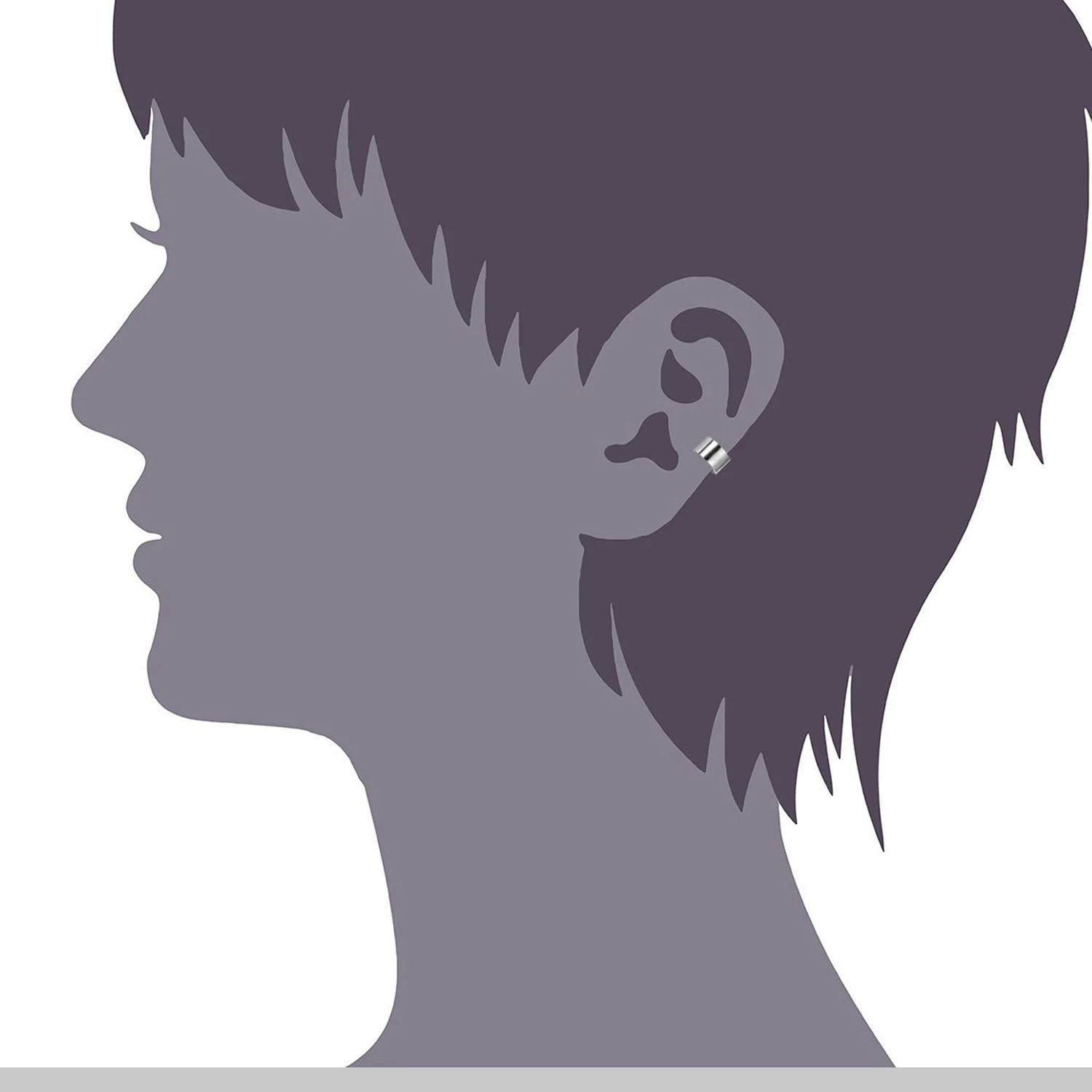 Unisex Stainless Steel Ear Clip Earrings 2pcs