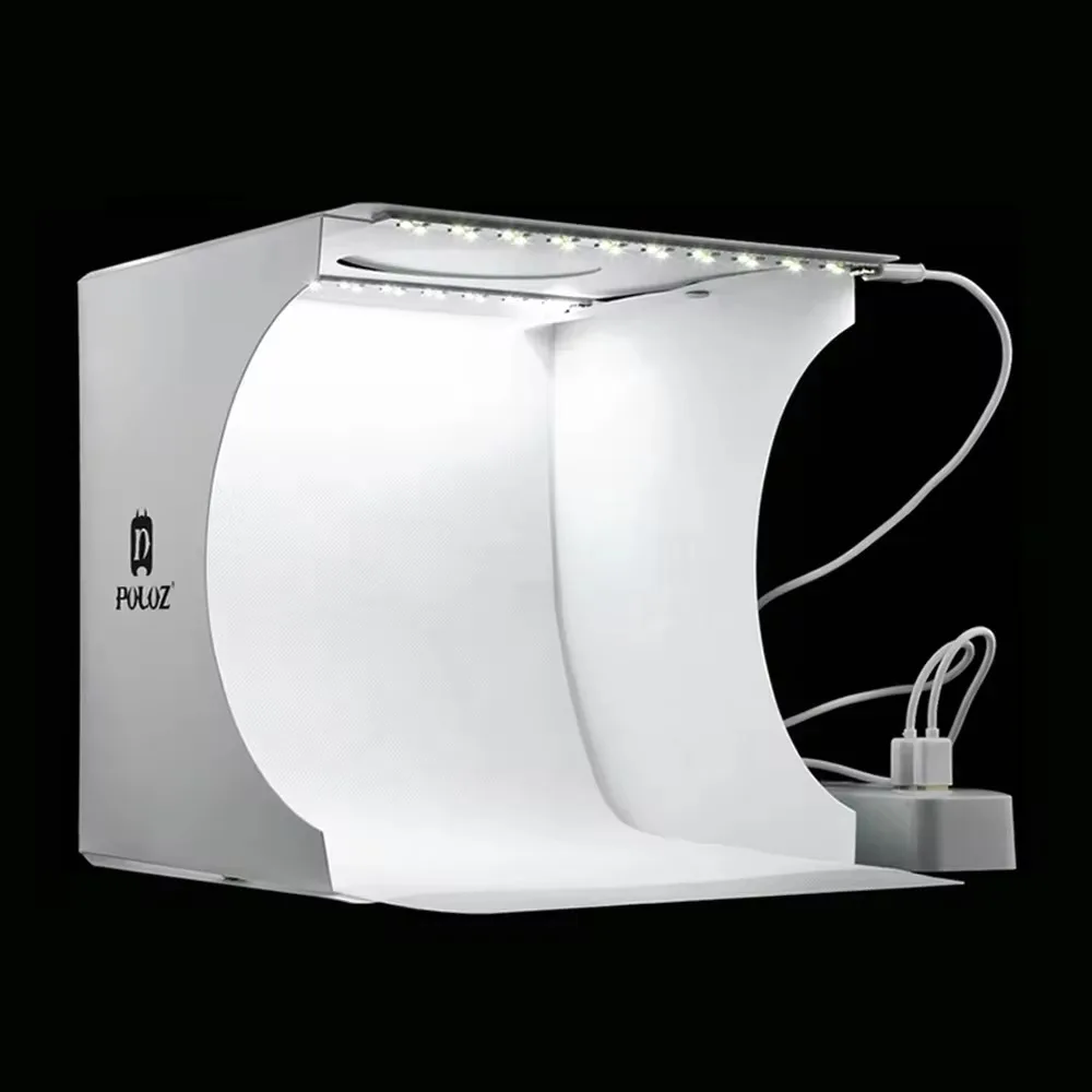 Profession Mini Folding Lightbox Photography Photo Studio Softbox 2 LED Light Soft Box Photo Background Kit for DSLR Camera photo studio box