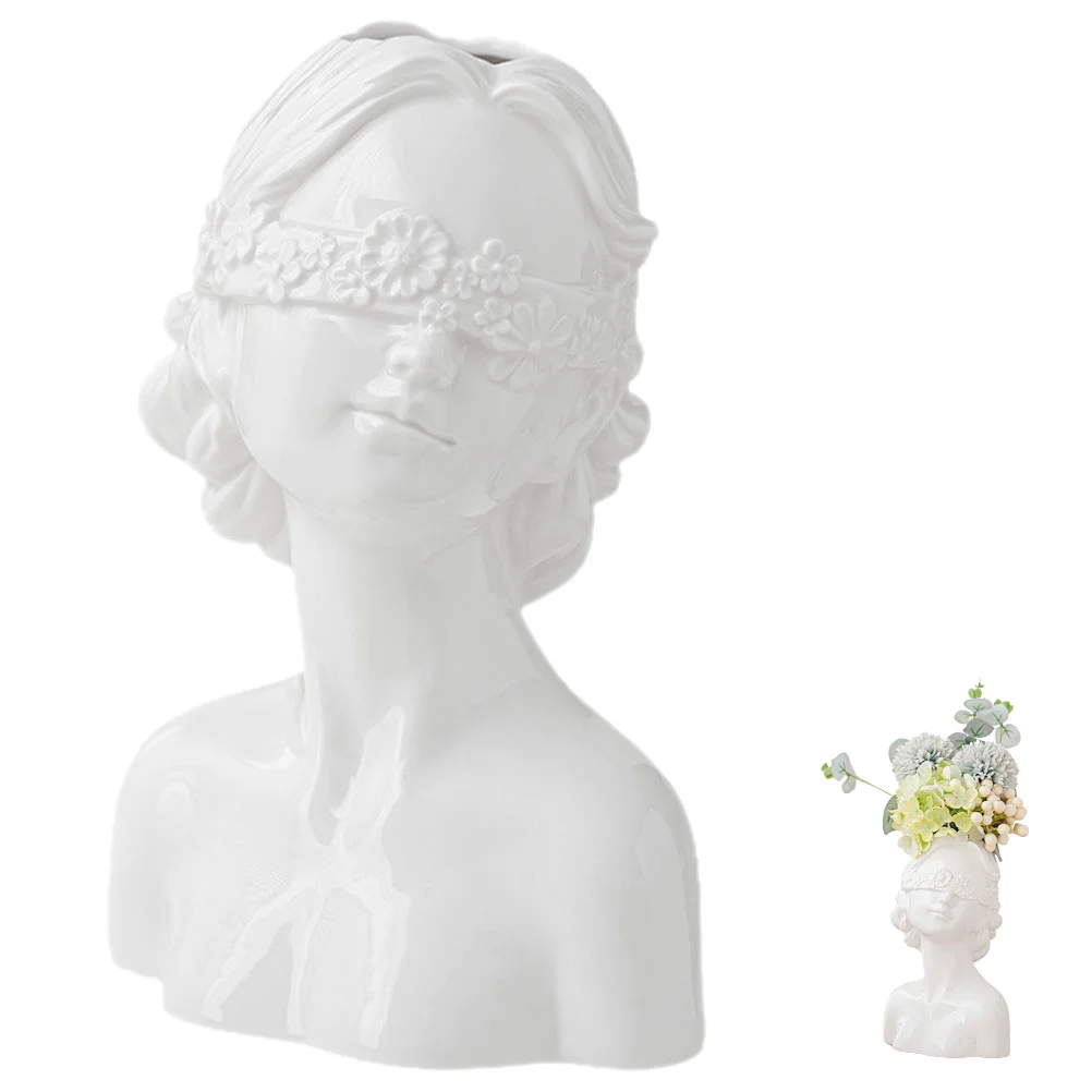 

Flower Vase for Home Decor Simple Shaped Female Arranging Arrangement Art Ceramic