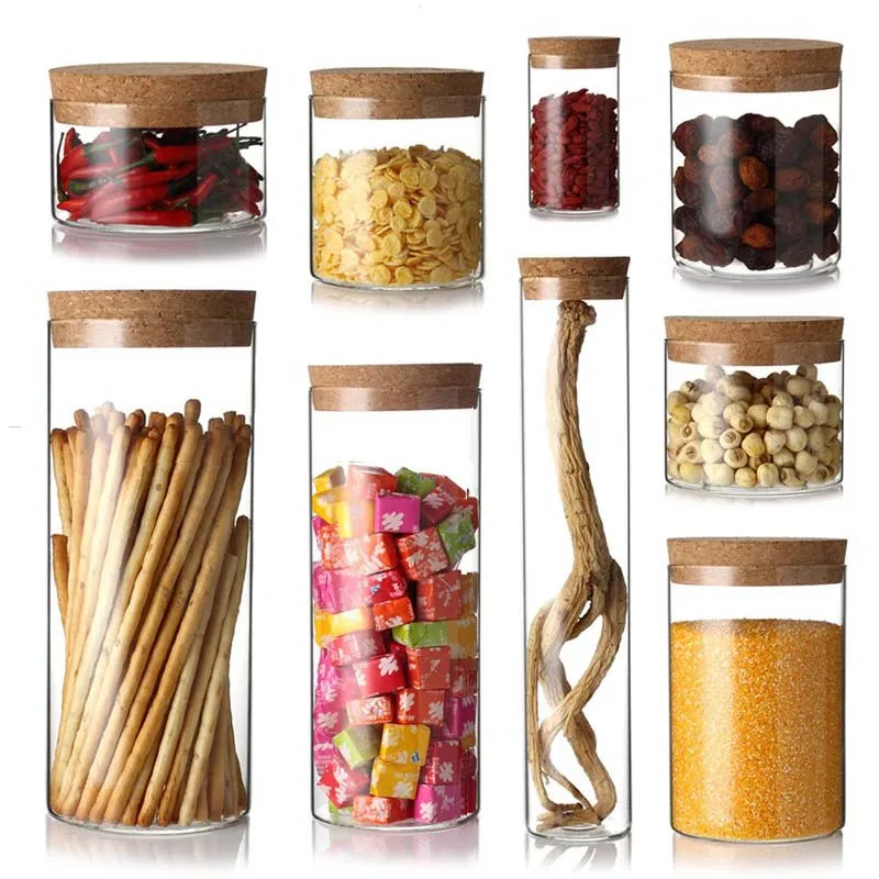10pcs Dia 47mm 60ml/120ml/230ml/250ml Large High Borosilicate Glass Straight Bottles Cork Test Tubes Wedding Favours
