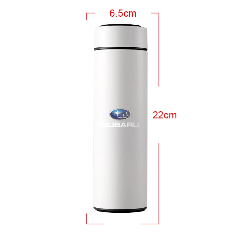 1Pcs Car Smart Thermos Bottle With Temperature Display Coffee Cup For Subaru WRX STI Forester Tribeca Levorg Impreza XV Outback