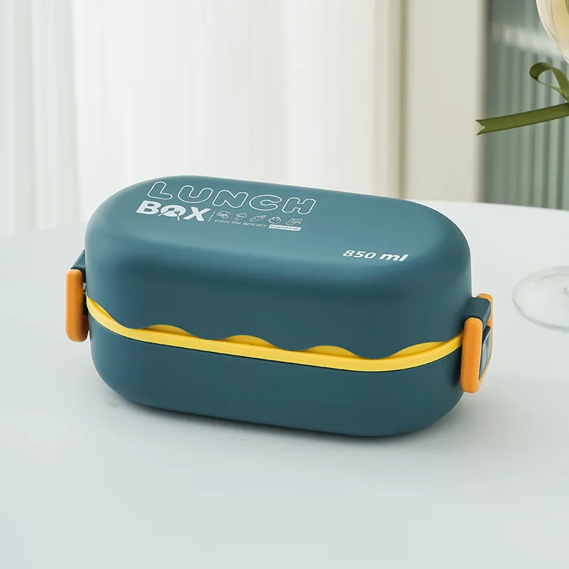 Square Double-decker Lunch Box, Sealed Portable Fat-reducing Lunch