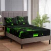 Abstract Geometry Lattice Fitted Sheet Deep Pocket Glowing Light Lightweight Bedding Set 2 Pillowcases 3 Piece 2