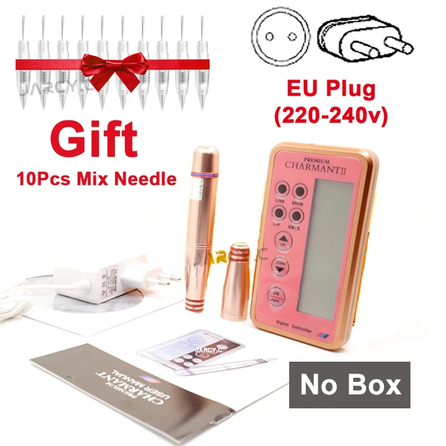 

Korea Charmant Tattoo Machine Pen Wireless PMU Machine Microblading Permanent Tattoo Brow Gun with 10Pcs Cartridge Needle No Box