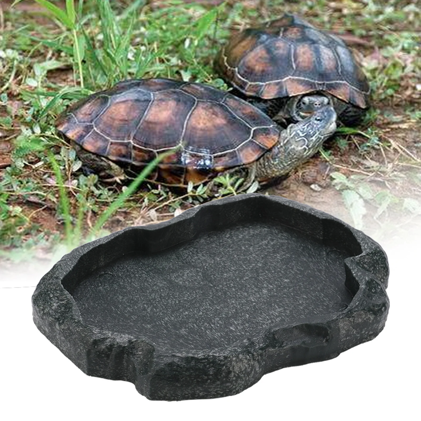 Resin Reptile Rock Food and Water Dish 2