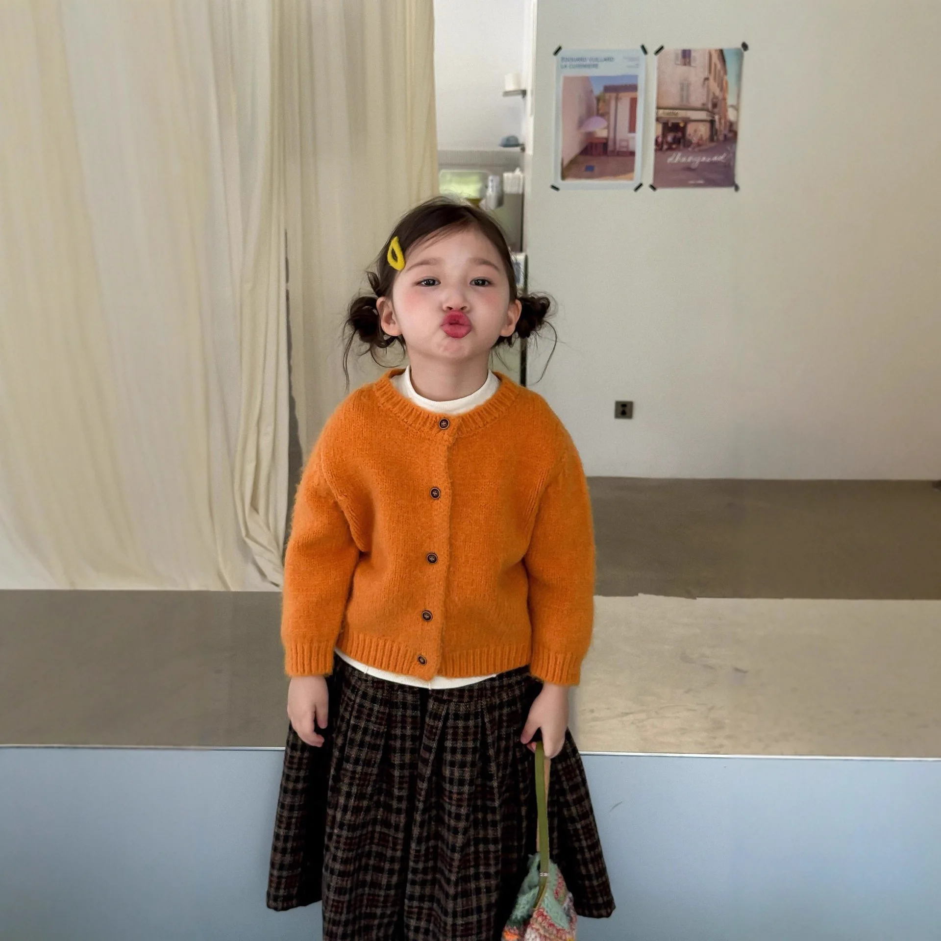 여아 봄가을 스웨터 가디건 가을 신상 스웨터 2025 중소 아동 스웨터 자켓 한국 여자아이