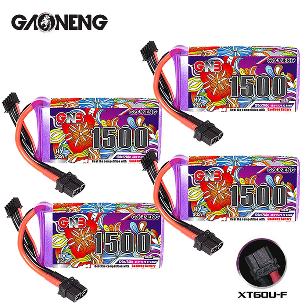 Оригинальный аккумулятор GNB 4s 1500 мАч 120c/240c Lipo для радиоуправляемого вертолета квадрокоптера FPV гоночного дрона, запасные части с аккумулятором XT60 15,2 в