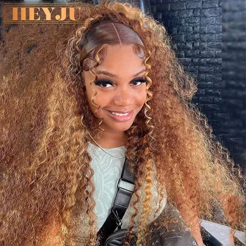 Highlight Wig Human Hair Ombre HD Lace Wig 13x6 Human Hair Deep Wave Frontal Wig Brazilian 13x4 Water Wave Curly Wigs For Women 1