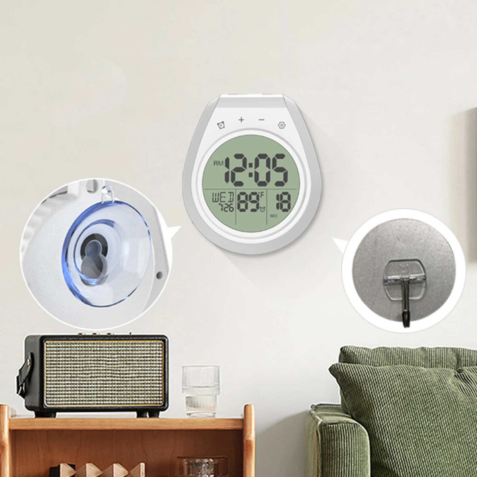 Orologio Da Bagno Impermeabile Con Timer - Digitale Con Ventosa Per Doccia - Foto 9