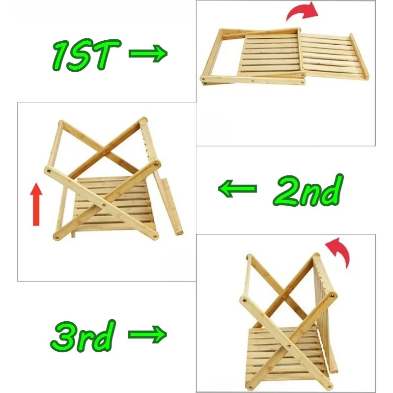 더블 레이어 캠핑 선반 접이식 나무 물 배수 야외 테이블 휴대용 튼튼한 내마모성 안티 페이드 캠핑 가구