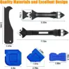 Silicone Caulking Tool | 5-in-1 Sealant Finishing Tool | Caulk Remover & Glass Glue Angle Scraper for Bathrooms, Kitchens