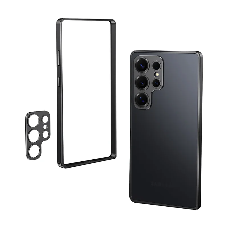 Aluminum Alloy Shockproof Bumper Frame Phone Case with Lens Protector and Bare Metal Feel