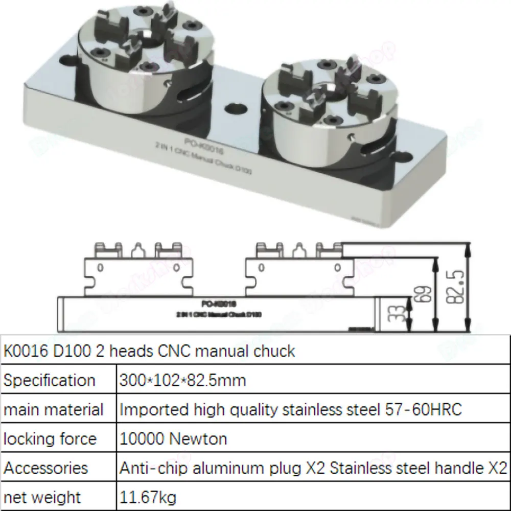 100mm Pneumatic manual Chuck for EDM Spark Machine Electrode Clamping Precision CNC Engraving Chuck apply to ER Interface