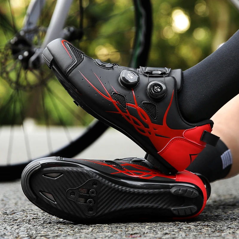 High quality road bottom racing shoes for men and women, outdoor lockable cycling shoes, professional breathable cycling shoes