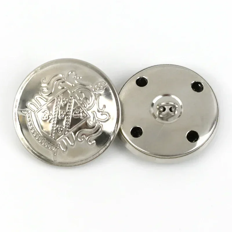 LIBERGA 10 stuks metalen knopen met schacht, gouden rand decoratieve