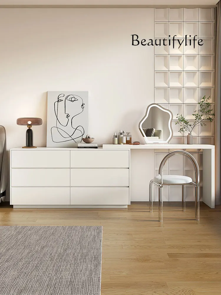 

Light Luxury Dressing Table Integrated Bedroom Modern Minimalist Corner Makeup Table Simple Dresser