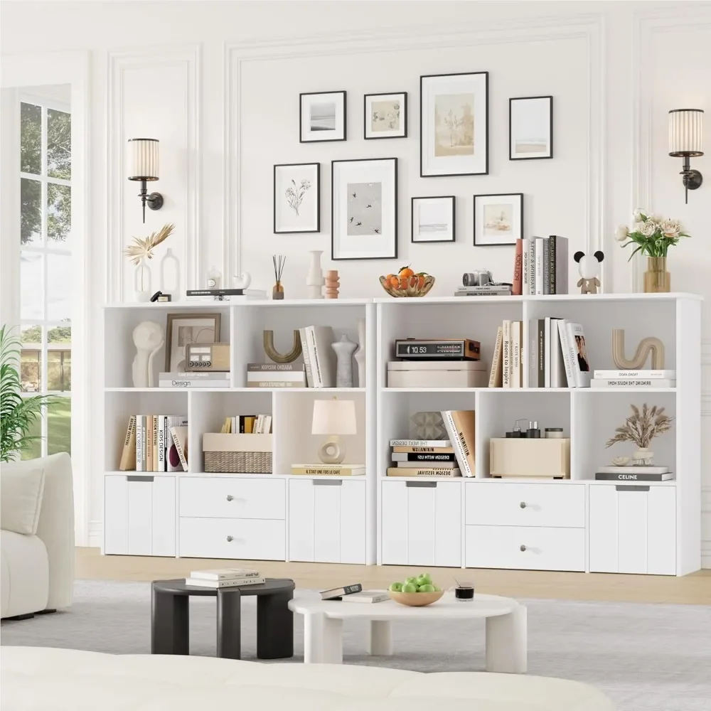 Toy Storage Organizer with 4 Drawers, Toy Organizers and Storage with Concealed Wheels and 5 Cubbies