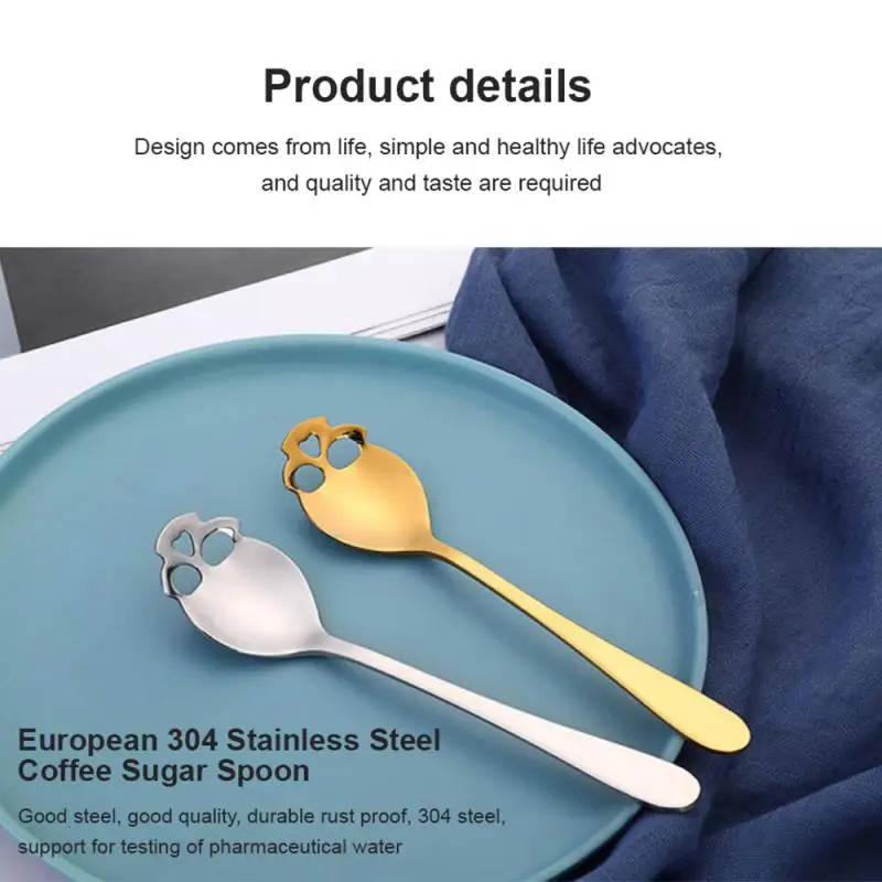 1~8PCS Creative 304 Stainless Steel Skull Coffee Spoon Dessert Tea Sugar Scoop for Home Kitchen Accessories Gift Bar Coffee Shop stainless steel spoon