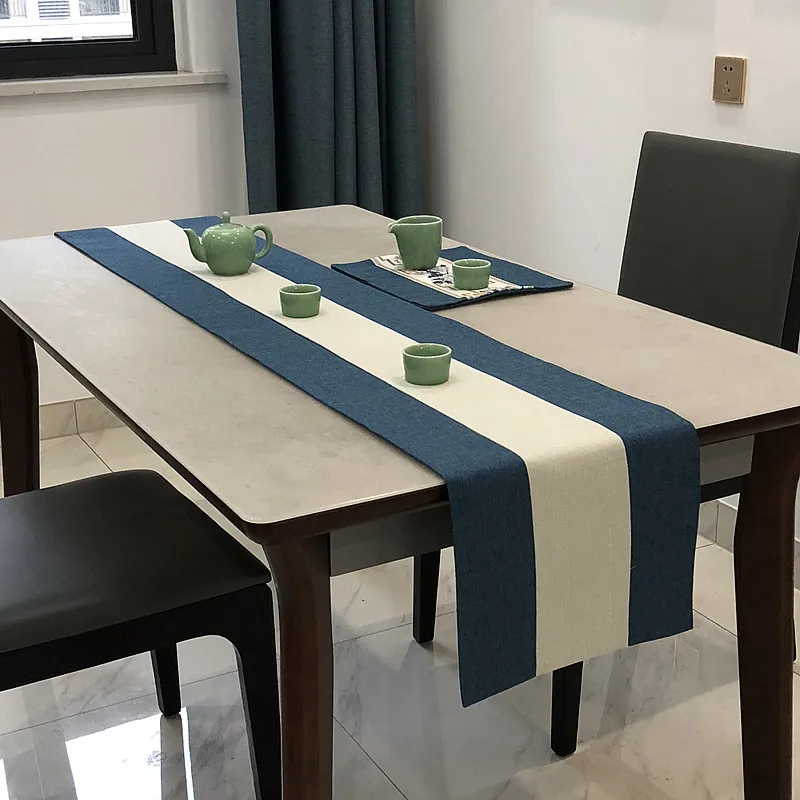 

Chinese Style Cotton and Linen Table Flag Tea Table Table Decoration Modern Minimalist Tea Art Tablecloth TV Cabinet Table Flag