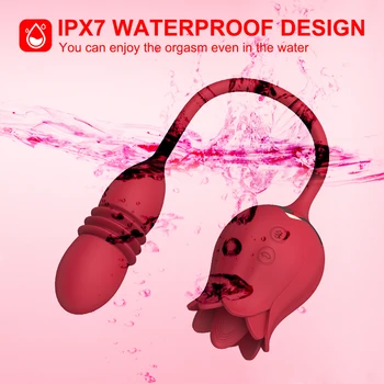 Thrusting Tongue Licking Rose Vibrator Female Dildo Butt Plug Anal Vibrator Clitoris Stimulator Rose Vibrators Sex Toy for Women 6