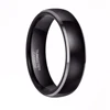 Tigrade Mens Ring Black 6/8mm Polished Tungsten Carbide Wedding Engagement Band Ring for Men Trendy bague homme Couple Ring 4