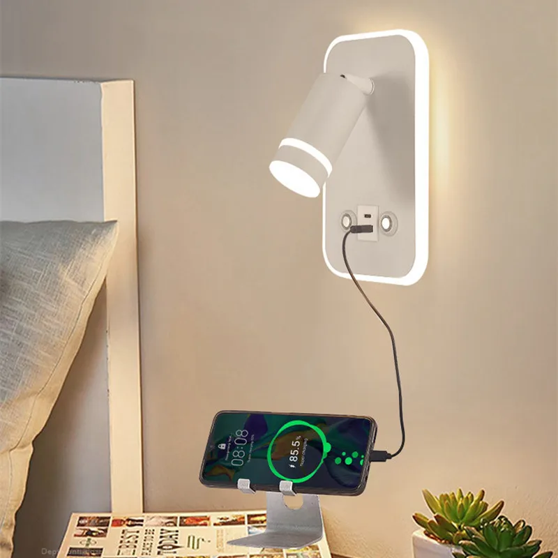 USB Mobile Phone Rechargeable Wall Lamp Creative Spotlight Touch