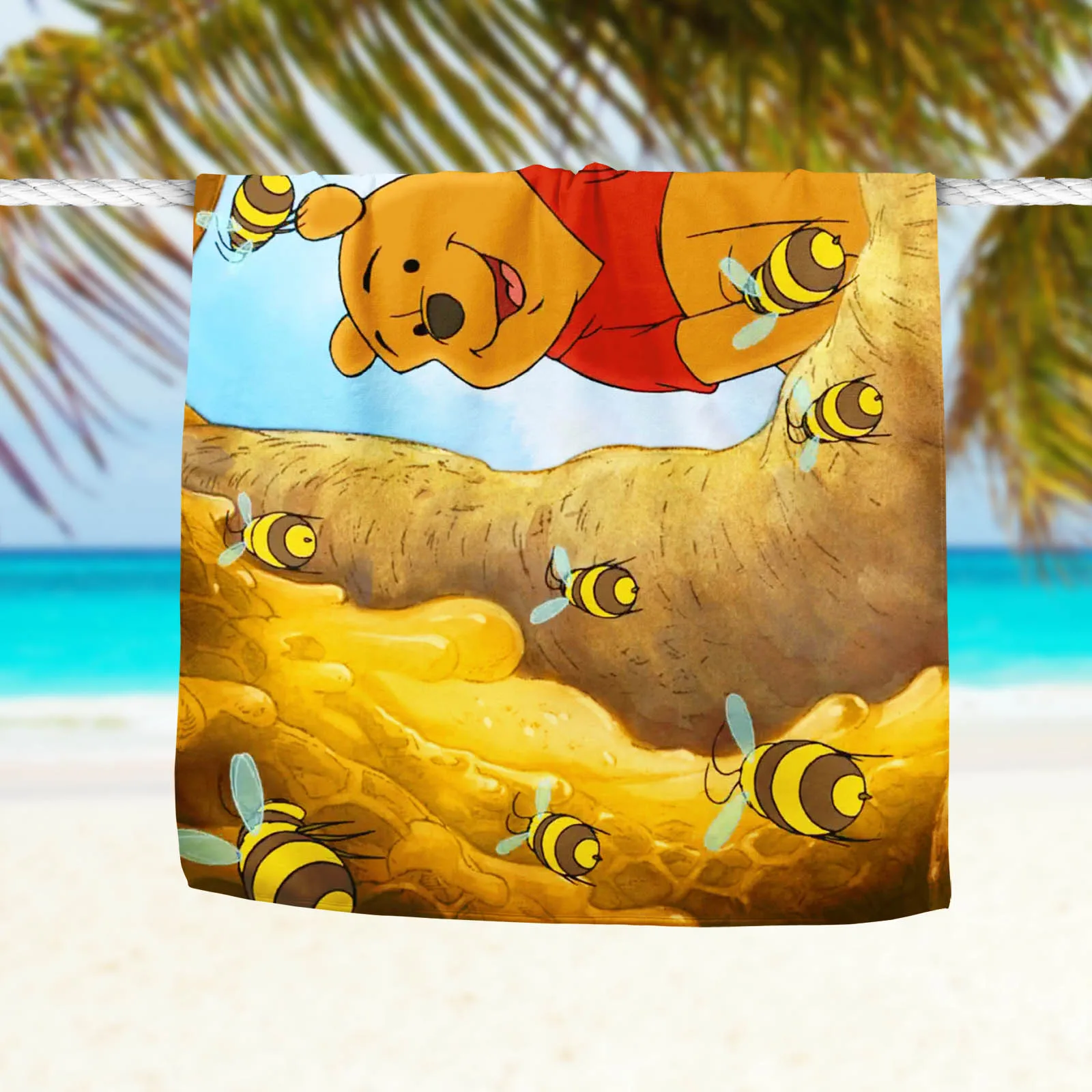 Winnie The Pooh Beach Shower Towel Cotton 100% Towels Bathroom Bath & Items Microfibre Anime Sauna Travel Cute Room Decor 2