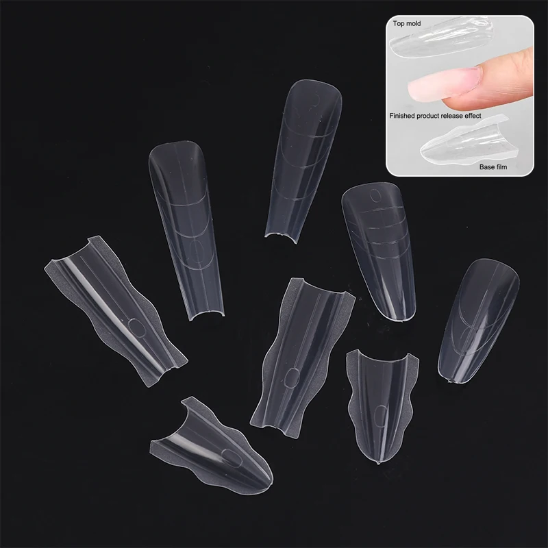 60pcs 샌드위치 네일 폼 빠른 네일 연장용 네일 몰드 초보자 전문가 여성용 플라스틱 네일 폼 도구